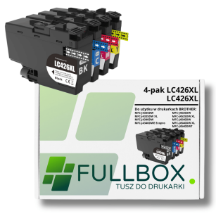 FULLBOX 4-pak TUSZ do BROTHER LC426XLBK LC426XLC LC426XLM LC426XLY