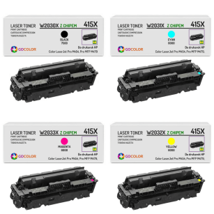 4 X TONER do HP W2030X W2031X W2032X W2033X 415X LaserJet Pro M454dn MFP M479dn CMYK z CHIPEM zamiennik 7.5K/6K