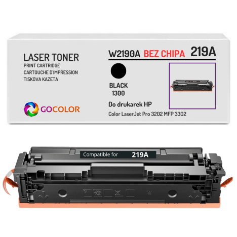 Toner do HP W2190A 219A Color LaserJet Pro MFP 3302 PRO 3202 1,3K black BEZ CHIPA