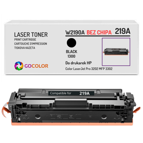 Toner do HP W2190A 219A Color LaserJet Pro MFP 3302 PRO 3202 1,3K black BEZ CHIPA
