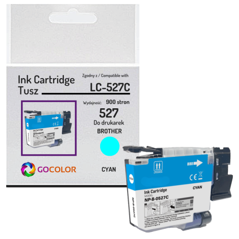 Tusz do BROTHER LC527C MFC-J4350DW MFC-J4550DW 0.9K cyan zamiennik