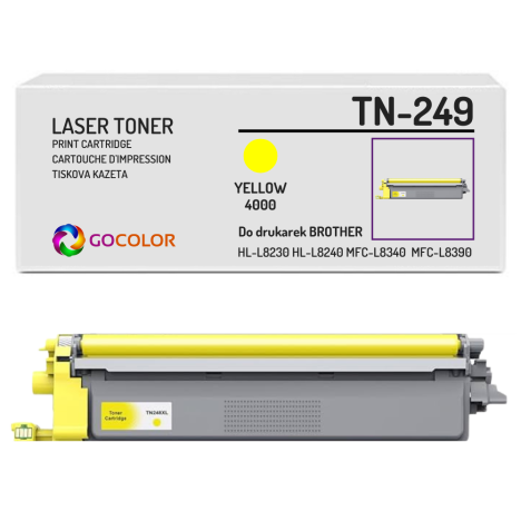 Toner do BROTHER TN249 Y HL-L8230 HL-L8240 MFC-L8340 MFC-L8390 Yellow Zamiennik 4,0K