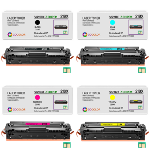 4 X TONER do HP 219X W2190X W2191X W2192X W2193X Color LaserJet Pro MFP 3302 PRO 3202 Z CHIPEM