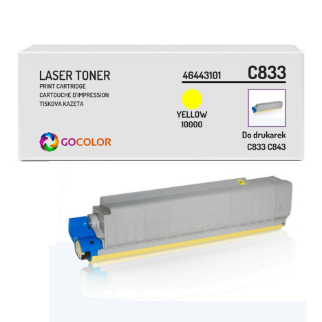 Toner do OKI C833 C843 46443101 Yellow Zamiennik