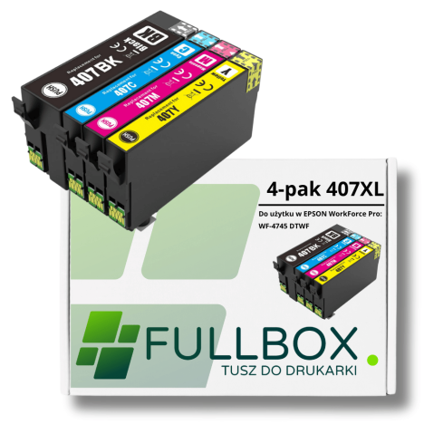 FULLBOX 4-pak Tusz do EPSON 407XL T07U1 T07U2 T07U3 T07U4