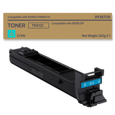 Toner do KONICA MINOLTA TN312C Cyan Bizhub C300/C352; Develop Ineo + 300/351 12k