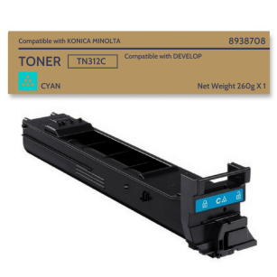 Toner do KONICA MINOLTA TN312C Cyan Bizhub C300/C352; Develop Ineo + 300/351 12k