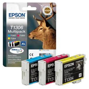 Epson oryginalny tusz T1306 C13T13064012 Epson Stylus Office BX320FW Workforce WF3010DW CMY 3X 10.1ml  3-pak
