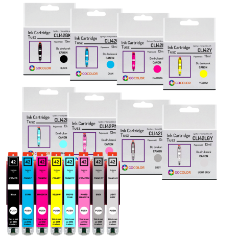 8 X TUSZ do CANON CLI42 Pixma Pro100 Zamiennik 8x13.0ml