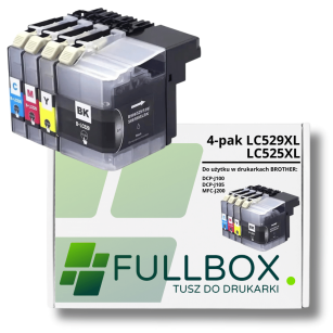 FULLBOX 4-pak TUSZ do BROTHER LC529XL LC525XLC LC525XLM LC525XLY