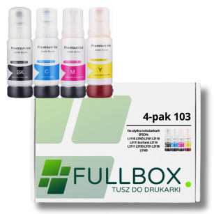 FULLBOX 4-pak TUSZ do EPSON 103 T00S1 T00S2 T00S3 T00S4 EcoTank L3250 L3251 L3150