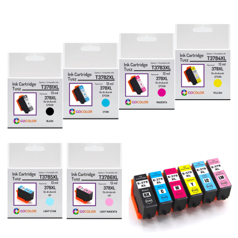 6 X TUSZ do EPSON 378XL T3791 T3792 T3793 T3794 T3795 T3796 zamiennik
