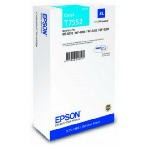 Epson oryginalny tusz T7552 XL cyan