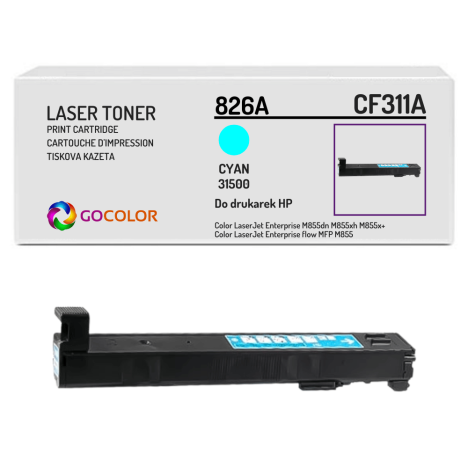Toner do HP 826A CF311A Color LaserJet Enterprise flow MFP M855 31.5K cyan zamiennik z CHIPEM