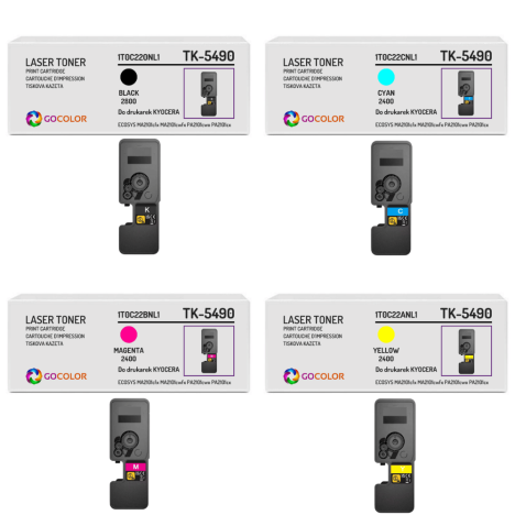 4-pak Toner do KYOCERA TK5490 ECOSYS MA2101 PA2101 CMYK zamiennik