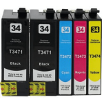 5 X TUSZ do EPSON T3471 T3472 T3473 T3474 34XL zamiennik - 3