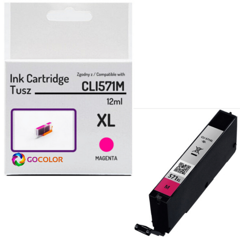 Tusz do CANON CLI571M XL 0333C001 Magenta 100 % nowy zamiennik