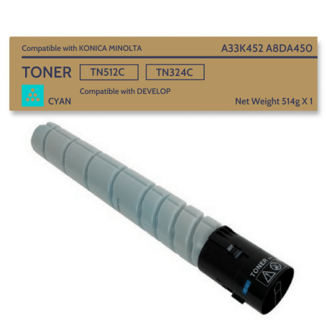 Toner do KONICA MINOLTA TN512C TN324C Cyan Bizhub C258/C308 454e Develop Ineo +258
