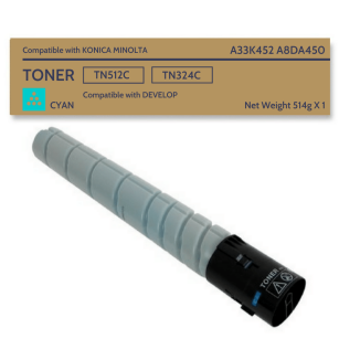 Toner do KONICA MINOLTA TN512C TN324C Cyan Bizhub C258/C308 454e Develop Ineo +258
