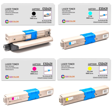 4 X TONER do OKI ES5431, ES3452, ES5462, 44973512, 44973511, 44973510, 44973509, zamiennik