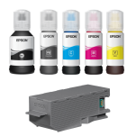 Epson oryginalny tusz 105 106 T00Q T00R + oryginalny pojemnik na zużyty tusz C13T04D000 5-pak - 2