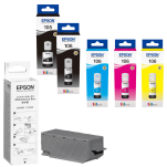Epson oryginalny tusz 105 106 T00Q T00R + oryginalny pojemnik na zużyty tusz C13T04D000 5-pak - 3