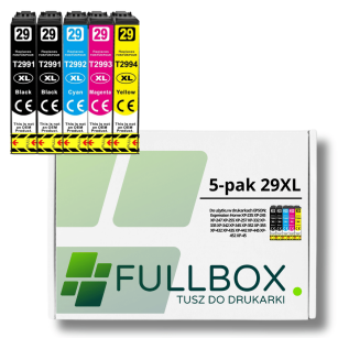FULLBOX 5-pak TUSZ do EPSON 29XL T2991 T2992 T2993 T2994 Expression Home XP245 XP255