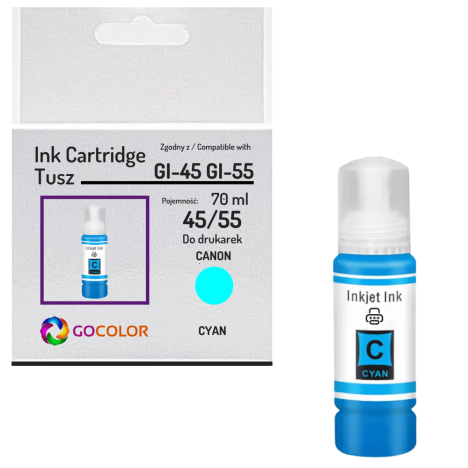 Tusz do CANON GI45C GI55C cyan zamiennik