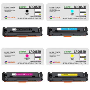 4 X TONER do CANON CRG055HK CRG055HC CRG055HM CRG055HY iSENSYS MF743Cdw MF744Cdw CMYK z CHIPEM zamiennik 7.6K/5.9K
