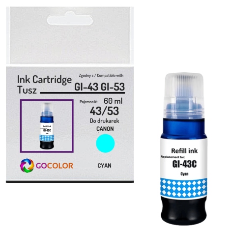 Tusz do CANON GI43C GI53C cyan zamiennik