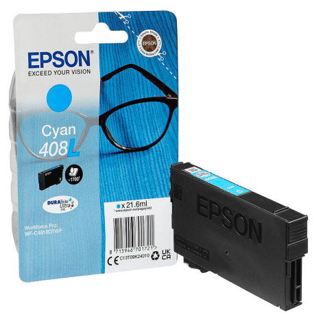 Epson oryginalny tusz 408L T09K240 C13T09K24010 WFC4310DTWF WFC4810DTWF cyan 21.6ml