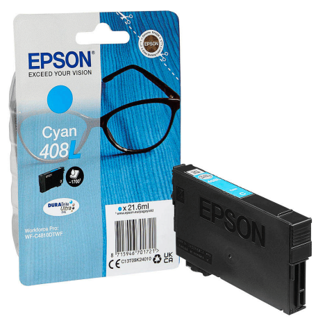 Epson oryginalny tusz 408L T09K240 C13T09K24010 WFC4310DTWF WFC4810DTWF cyan 21.6ml