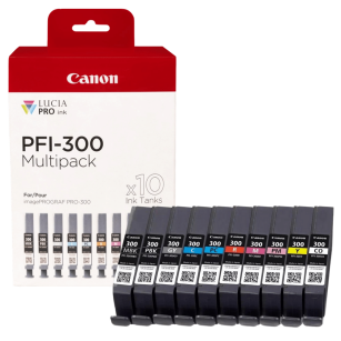10-pak Canon oryginalny tusz PFI-300 4192C008 imagePROGRAF PRO-300 color 600 stron 10x 14.4ml