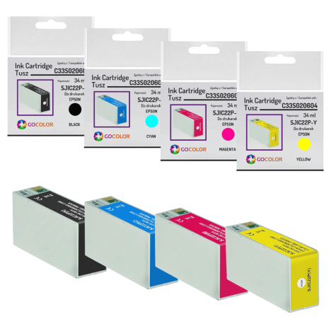 4 X Tusz do EPSON SJIC22P ColorWorks C3500 CMYK zamiennik