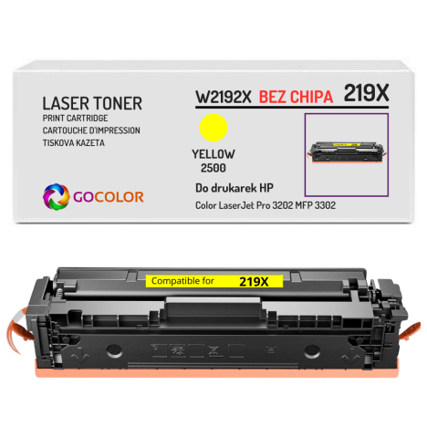 Toner do HP W2192X 219X Color LaserJet Pro MFP 3302 PRO 3202 2,5K yellow BEZ CHIPA