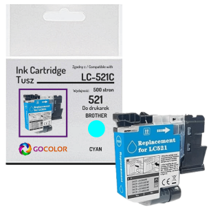 Tusz do BROTHER LC521C DCP-J1310DW DCP-J1260W 0.5K cyan zamiennik