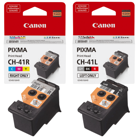 2-pak Canon oryginalna głowica drukująca prawa + lewa CH41R CH41L QY6-8049 QY6-8056 GY/BK/R/C/M/Y