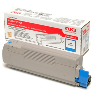 OKI oryginalny toner C5500 C5550 C5800 C5900 n, dn, cdtn, mfp, 43324423 cyan