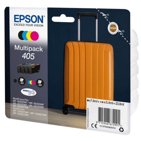 Epson oryginalny tusz 405 T05G6 C13T05G64010 WorkForce Pro WF3820DWF 7.6ml/3x5.4ml 4-pak