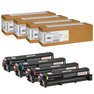 Ricoh oryginalny toner MC240 408451 408452 408453 408454 MC250FWB PC300W CMYK 4.5K/3x 4.0K 4-pak