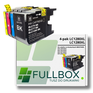 FULLBOX 4-pak TUSZ do BROTHER LC1280XLBK LC1280XLC LC1280XLM LC1280XLY
