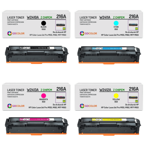 4 X TONER do HP W2410A W2411A W2412A W2413A 216A LaserJet Pro M155nw MFP M183fw z CHIPEM zamiennik 1.05K/0.85K