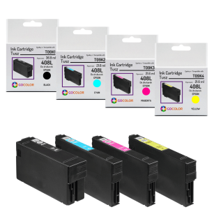 4 X TUSZ do EPSON 408L WFC4310DTWF WFC4810DTWF CMYK Zamiennik 3x21.6/36.9ml