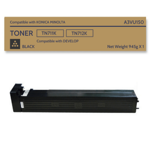 Toner do Konica Minolta TN711K TN712K Black Bizhub c654/754, 654e/754e (1x945g)