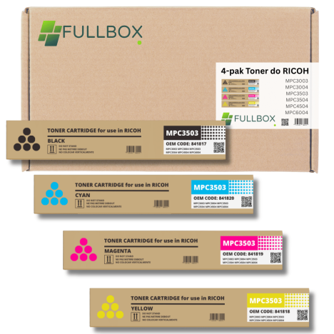 FULLBOX 4-pak toner do RICOH MPC3003 MPC3004 MPC3503 MPC3504 MPC4504 MPC6004