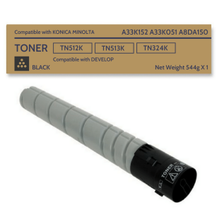 Toner do Konica Minolta TN512K TN513K TN324K Black Bizhub C258 454e Develop Ineo +308