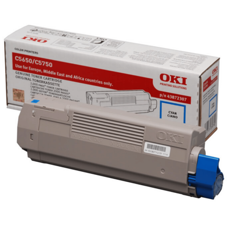 EOL OKI oryginalny toner C5650 C5750 n, dn, 43872307 cyan
