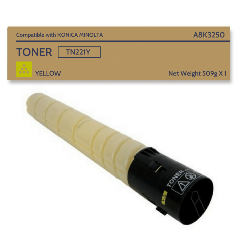 Toner do KONICA MINOLTA Bizhub C227 C287 TN221Y A8K3250 Yellow