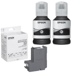 Epson oryginalny tusz 110 (XL) T03P1 C13T03P14A + oryginalny pojemnik na zużyty tusz C13T04D100 2-pak - 2