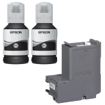 Epson oryginalny tusz 110 (XL) T03P1 C13T03P14A + oryginalny pojemnik na zużyty tusz C13T04D100 2-pak - 3